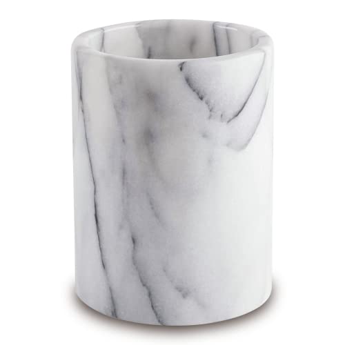 TheWolfard Handmade Luxury White Marble ChampagneWine Cooler Bucket and Utensils Holder , Best for Kitchen Accessories & Housewarming Gifts., 7X5X5