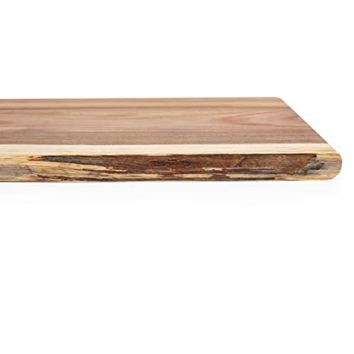 Picnic Time Toscana - a Brand - Artisan Acacia Charcuterie Board - Wood Serving Plank with Raw Edge - 24-Inch Cheese Board