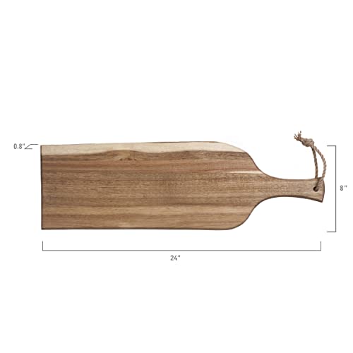 Picnic Time Toscana - a Brand - Artisan Acacia Charcuterie Board - Wood Serving Plank with Raw Edge - 24-Inch Cheese Board