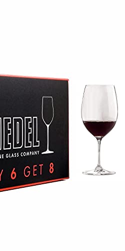 Riedel VINUM Bordeaux/Merlot/Cabernet Wine Glasses, Pay for 6 get 8,21.52 Ounce