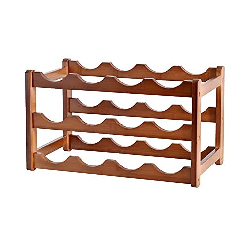 Bamboo Wine Rack, 3-Layer 12-Bottle Natural Bamboo Storage Rack Display Wine Bottle Rack, Easy to Assemble Storage Room Wine Rack, Saving Space for Wine Lovers.