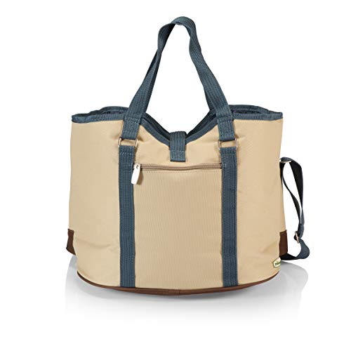 Picnic Time Legacy - a Brand Country Cheese Service and Corkscrew Wine Tote Bag, One Size, Tan/Blue