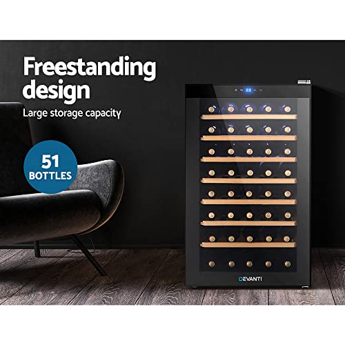 Devanti Wine Cooler Mini Fridge Organiser Compressor Fridges Tools & Gadgets Rack 51 Bottles Storage Cellar Coolers Bucket Beverage Chiller Bar Drink Dispenser Ice Chest Soda Compact Refrigerator