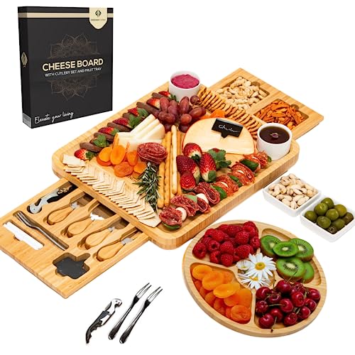 Christmas Cheese Board Birthday Gifts for Women - Charcuterie Board Gift Set Housewarming Wedding Gifts for Couple Engagement Presents for Her Serving Platter Birthday Gift Ideas for Men Dad Wife Mum