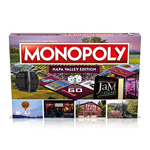 Monopoly Napa Valley Edition, Family Board Game for 2 to 6 Players, Board Game for Kids Ages 8 and Up