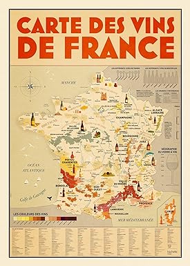 La carte des vins de France: Un poster géant informatif et décoratif